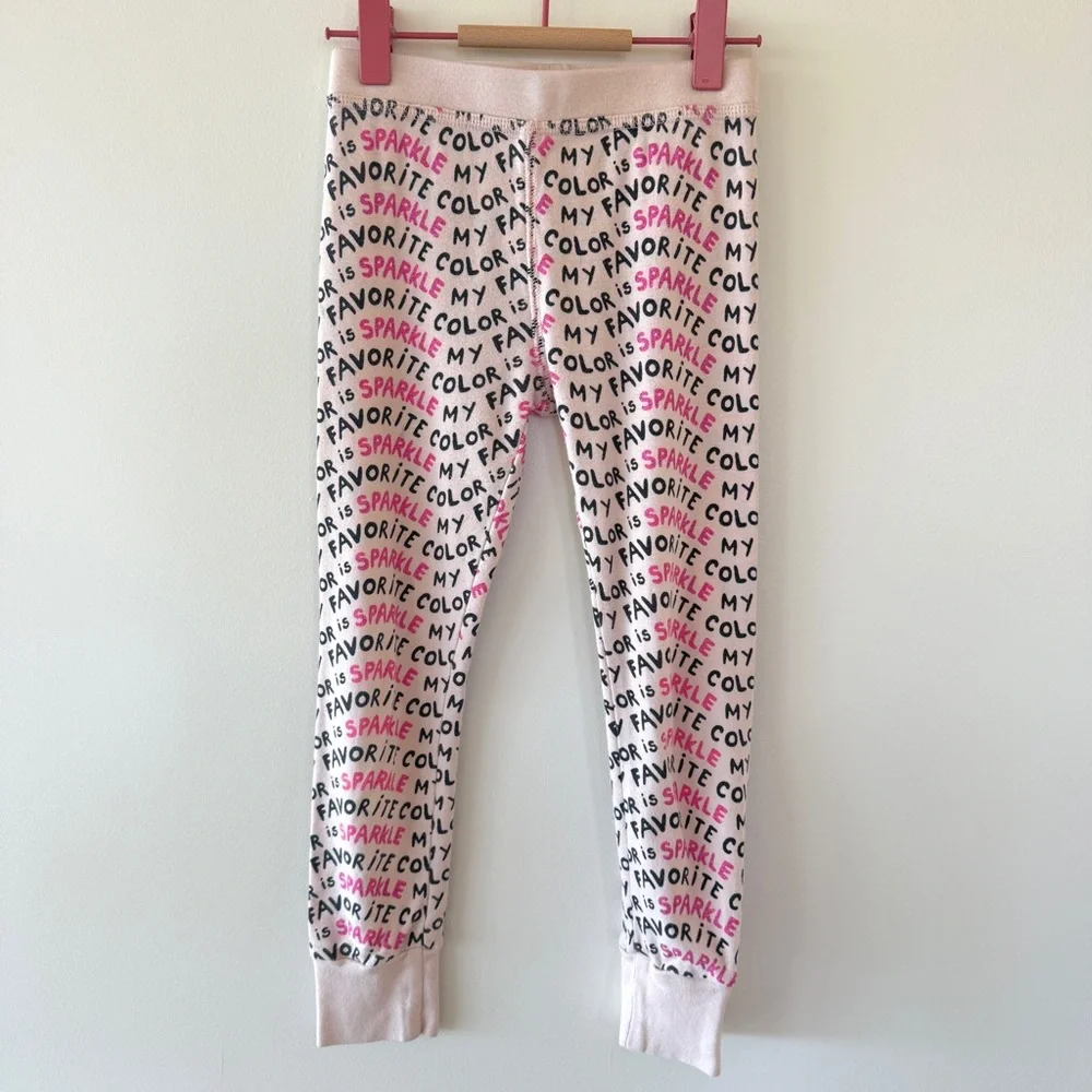 J.Crew Crewcuts Pink Graphic Print Cotton Pajama Set Long Sleeve Girls Size 5